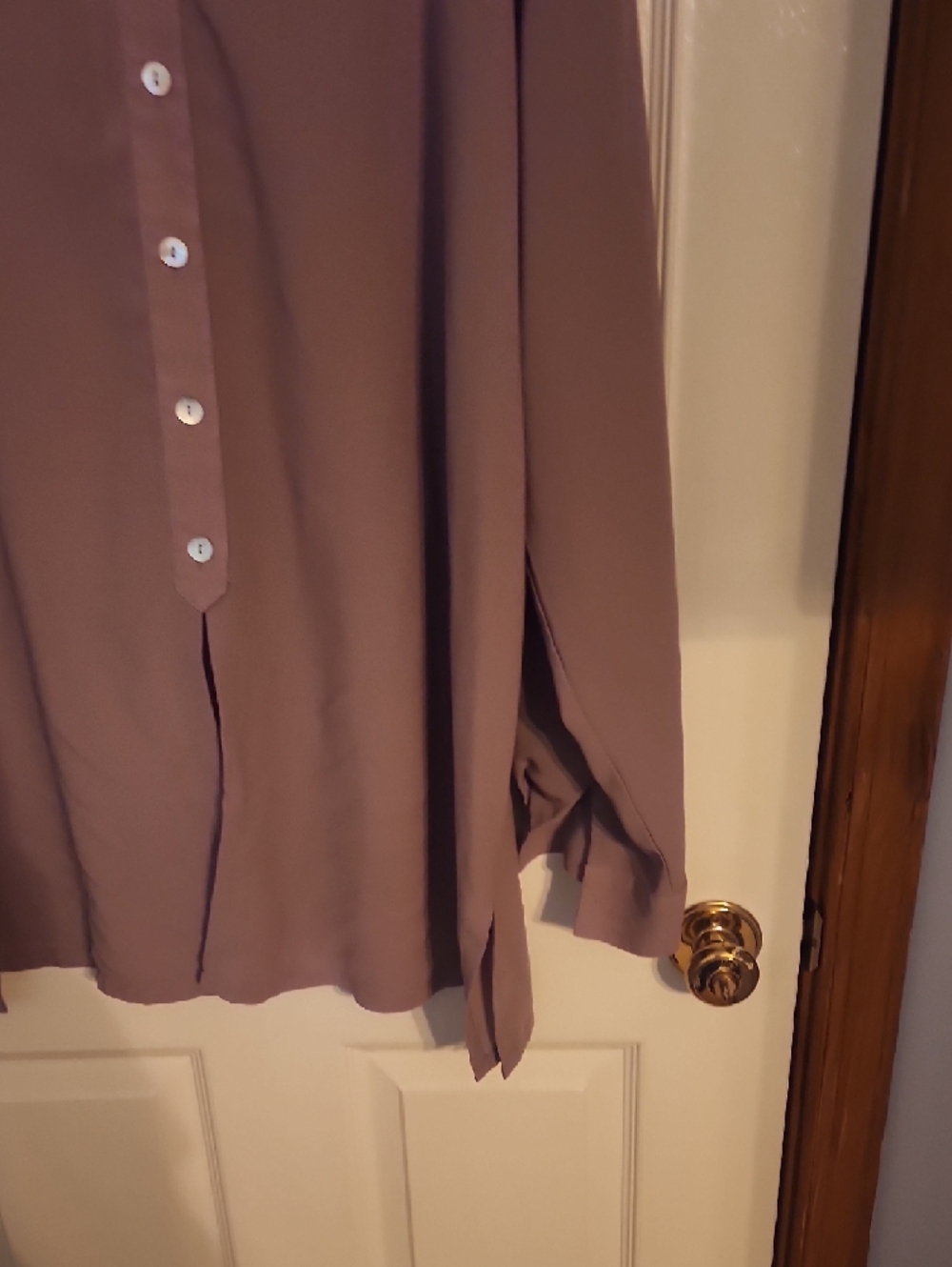 Light Mauve Button-Up Blouse - Picture 3 of 7